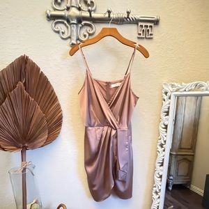 Missguided blush wrap style dress